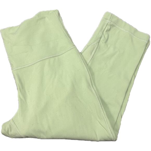 Lululemon Creamy Mint Align High Rise Below Knee Crop Leggings Women’s Size 6 - Picture 6 of 7